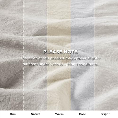 Bedsure 5 Pieces Cotton Comforter Set with Waffle Throw Blanket - Soft Breathable Bedding Set for All Seasons, Beige Queen Comforter, Pillow Shams, White 100% Cotton Blanket, Throw Pillow Bedsure