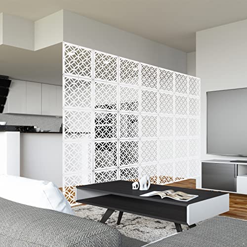 Boshen 24PCS Hanging Room Divider Wall Screen Panel Room Divider Panels Privacy Screen Divider Home Decor for Living Room Bedroom Home Office Restaurant Decor-White02 Boshen