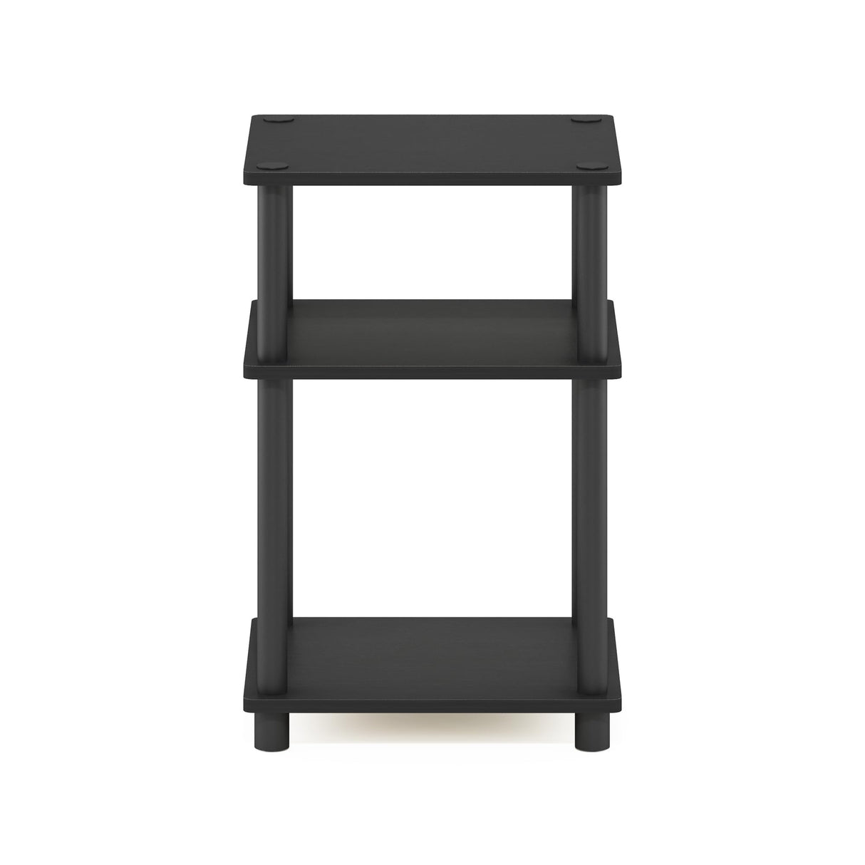 Furinno Just 3-Tier Turn-N-Tube End Table / Side Table / Night Stand / Bedside Table with Plastic Poles, 1-Pack, Americano/Black Furinno