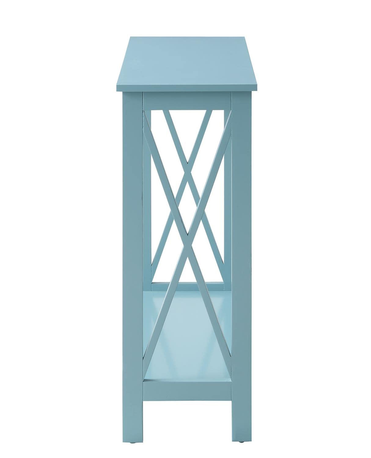 Convenience Concepts Oxford Console Table with Shelf, Sea Foam Blue Convenience Concepts