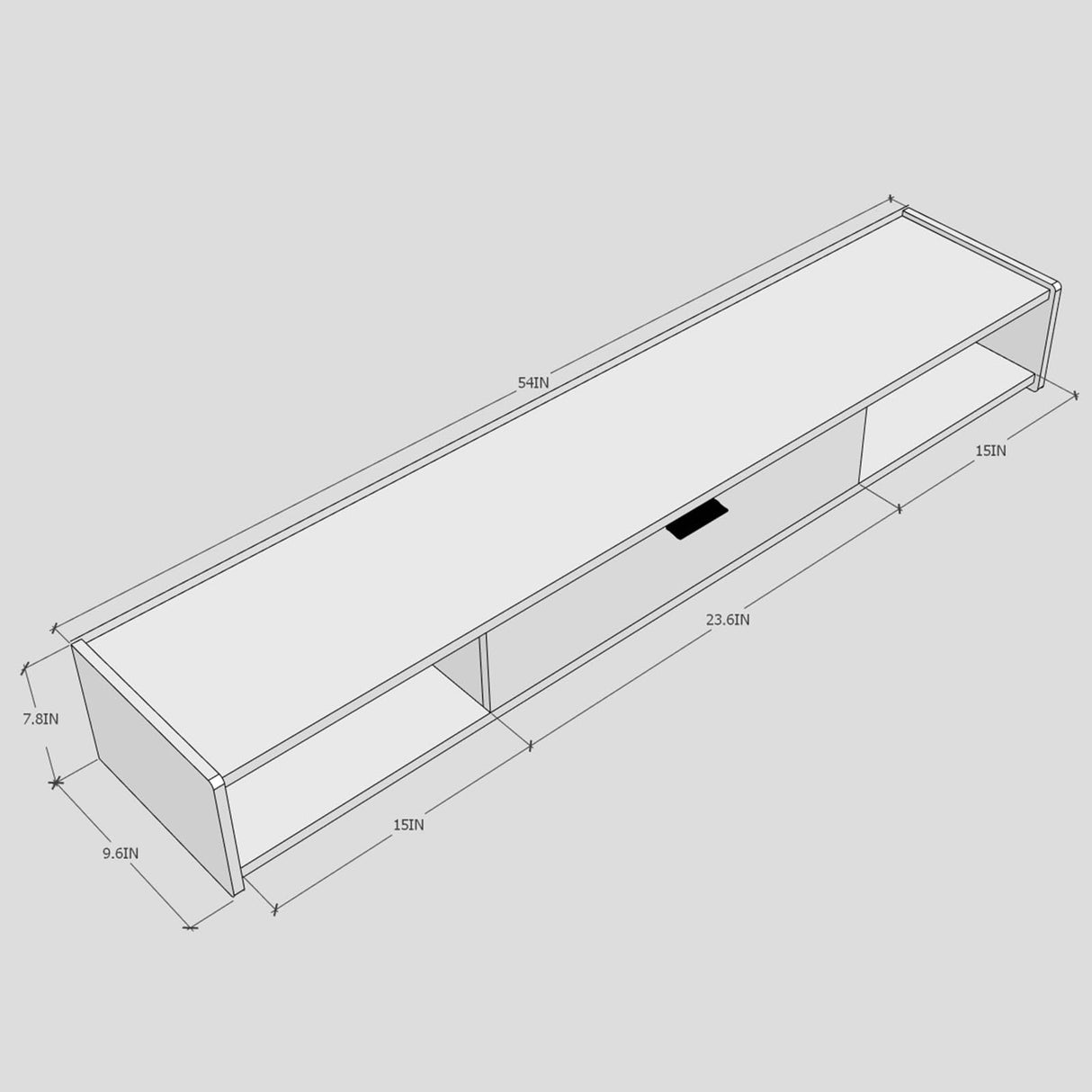 Furniloft 55'' Floating TV Stand,Wall Mounted TV Console,Floating TV Cabinet,Under TV Shelf for Bedroom Living Room(Walnut) Furniloft
