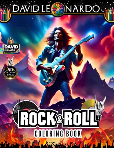 Rock and Roll Coloring Book: Relive the Golden Era,Over 50 Coloring Pages Capturing the Essence of Rock and Roll from the 70s and 80s. A Visual Tribute for True Music Enthusiasts WoodArtSupply