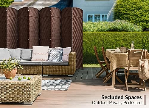 Sorbus 8 Panel Room Divider 6 ft. Tall - Privacy Screen, Extra Wide Double Hinged Panels, Mesh Hand-Woven Design, Partition Room Dividers and Folding Privacy Screens, Wall Divider for Room Separation Sorbus