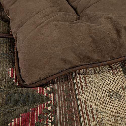 Paseo Road Sierra Western Bedding 7 Piece King Comforter Set, Faux Suede Chenille Jacquard Southwestern Bedding, Rustic Comforter Set with Bed Skirt, Shams, Accent Pillows H HIEND ACCENTS