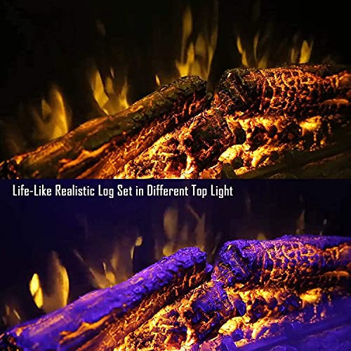 Masarflame 30'' Electric Fireplace Insert, Retro Recessed Fireplace Heater with Fire Cracking Sound, Remote Control & Timer, 750/1500W, Black Masarflame