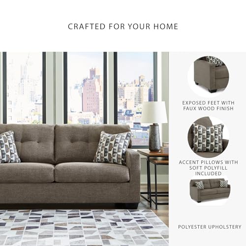 Signature Design by Ashley Mahoney Contemporary Tufted Sofa, Dark Brown Signature Design by Ashley