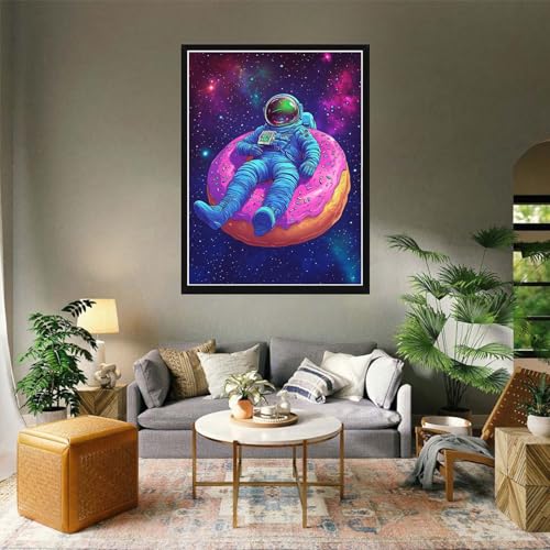 VAIIEYO Diamond Art Kits for Adults Astronaut, Diamond Painting Astronaut, Diamond Art Round Full Drill Crystal Rhinestone Diamonds Gem Art for Home Wall Decoration Gift 12X16 Inch-421 VAIIEYO