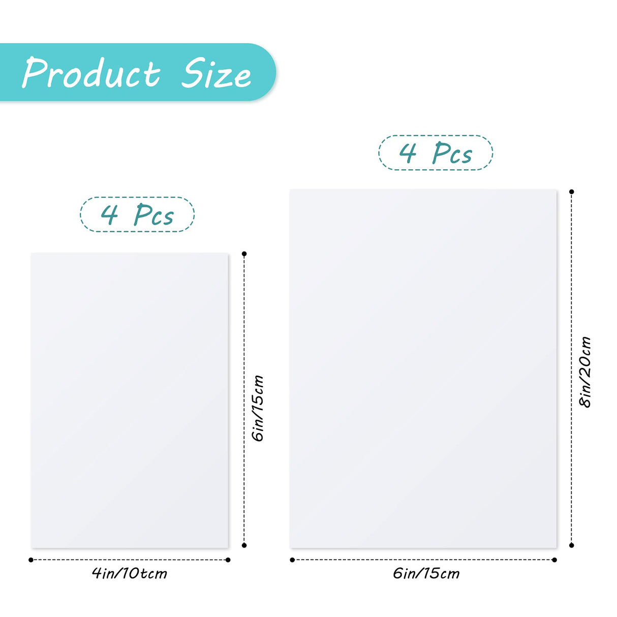 Hotop 8 Pieces Sublimation Aluminum Photo Sign Metal Blank Photo Board Sublimation Picture Panel Wall Art Aluminum Plate for Wedding DIY Printing Bedroom Living Room, White(6 x 8 Inch, 4 x 6 Inch) Hotop