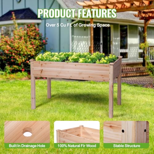 Backyard Expressions Wooden Raised Garden Bed | 48" x 24" x 30" Elevated Planter Box with Included Bed Liner | Outdoor Vegetable, Flower, and Herb Gardening BACKYARD EXPRESSIONS PATIO · HOME · GARDEN