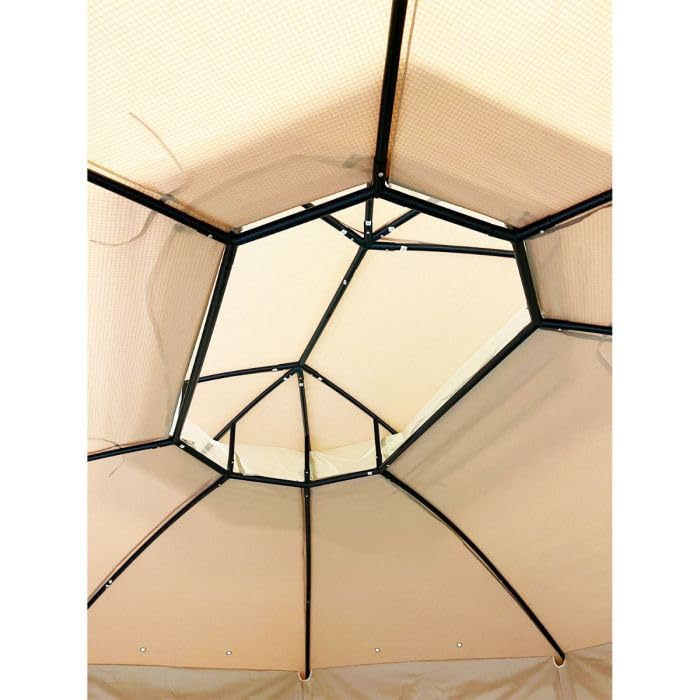 Garden Winds Replacement Canopy Top Cover Compatible with The Wilson & Fisher Jefferies Gazebo - Riplock 350 Garden Winds