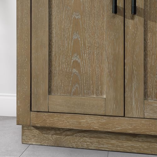 OVE Decors Bailey 72 in. W x 22 in. D x 34.5 in. H Bath Vanity in Driftwood Oak with White Engineered Quartz Top OVE Decors