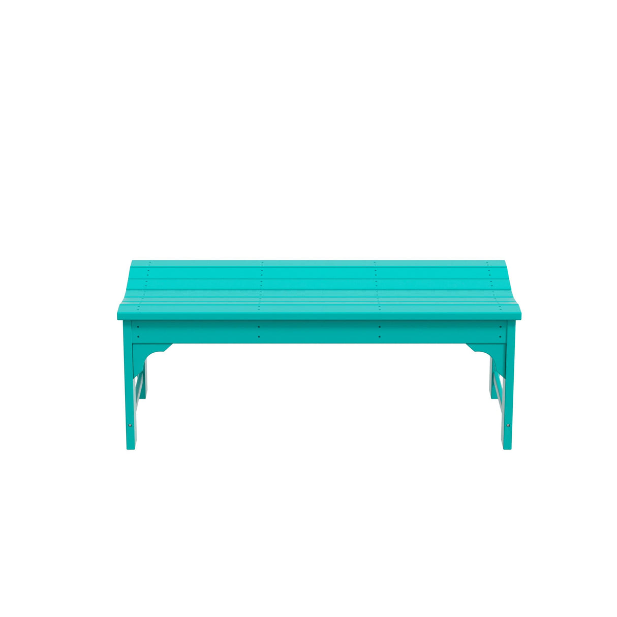WO Home Furniture 48" Modern Backless Bench, HDPE Plastic, Turquoise WO WESTIN OUTDOOR