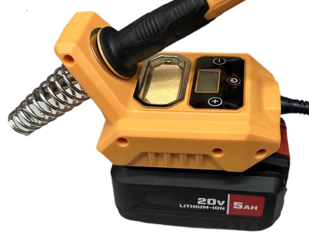 Cordless Soldering Station, Portable Soldering Iron Station intended for Dewalt 20V Max Battery, LCD Display, 6x Soldering Iron Tips, Rapid Heating Up (Battery Not Included) VQP