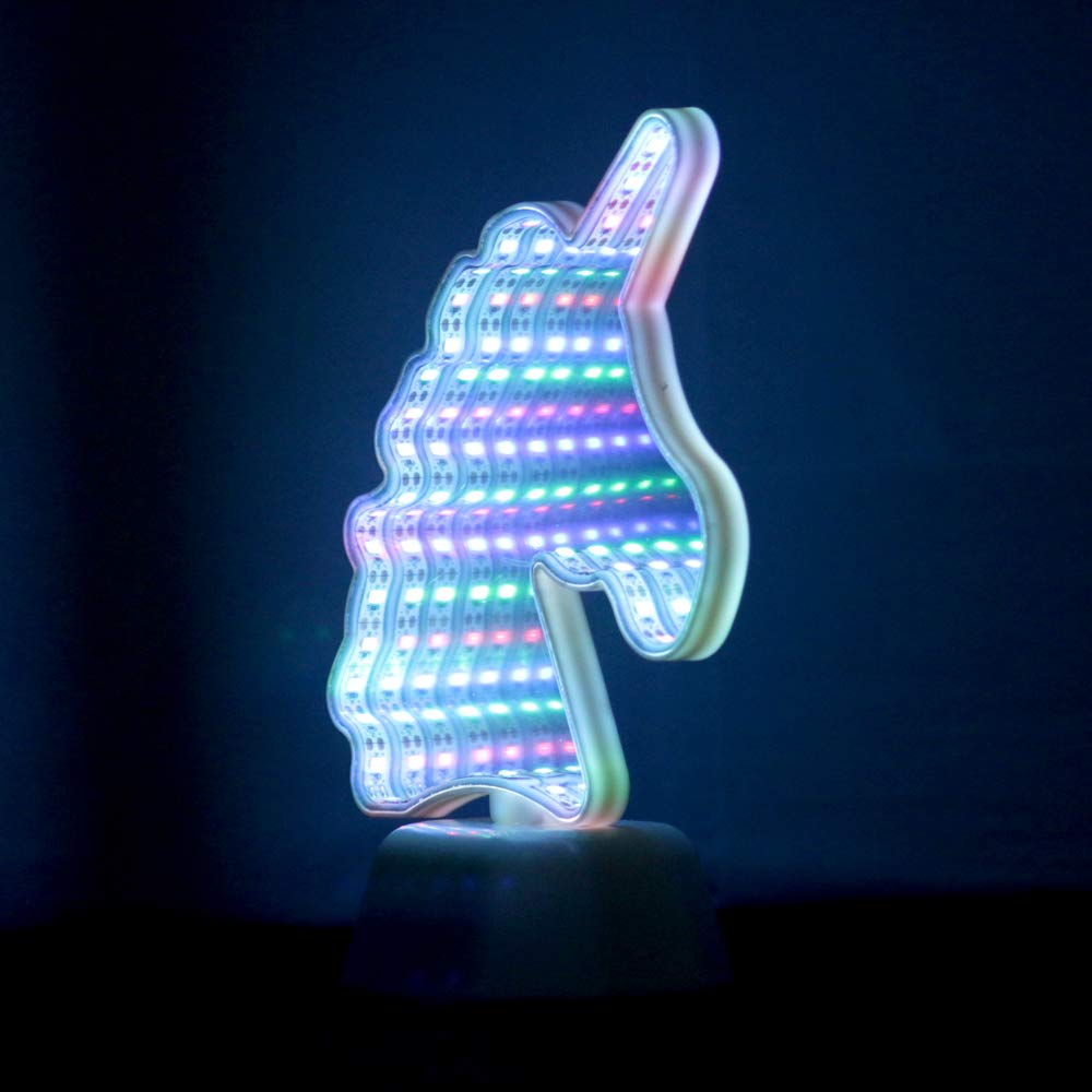 Chi-buy Infinite Mirror Tunnel Light,LED Night Light 3D Mirror Light, LED Unicorn Sign Tunnel Mirror Light Desktop Lamp Party Home Decor (Double Sided) Chi-buy