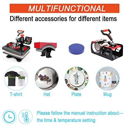 Casulo 8 in 1 Heat Press Machine Combo, 360-Degree Rotation Powerpress Heat Press Machine Digital Sublimation, Professional Heat Printing 15x12 Inch Heat Transfer for T-Shirts Mug Hats Plate Cap casulo