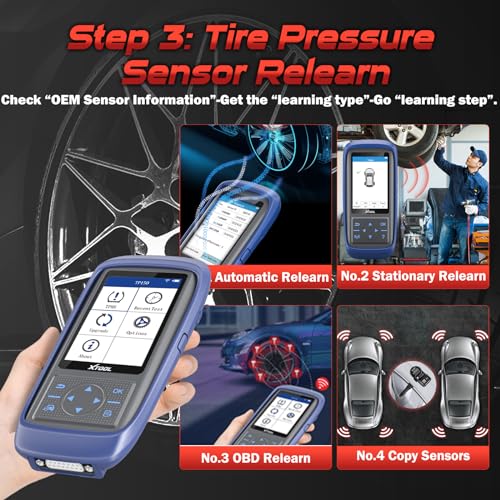 XTOOL TP150 TPMS Programming Tool, Universal TPMS Tire Sensor Relearn/Reset/Activate/XTOOL TS100 Sensor Programmer, Tire Pressure Monitor System Diagnostics Tool XTOOL