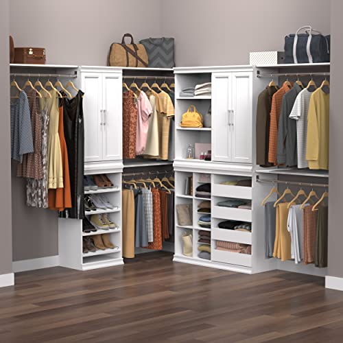 ClosetMaid Modular Storage Unit with 4 Drawers, Wood Closet Organizer, Stacking, Full Backer, Storage, Decorative Trim, White ClosetMaid
