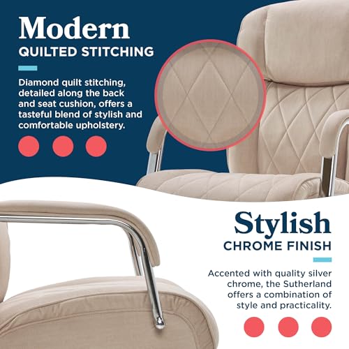 La-Z-Boy Sutherland Ergonomic Fabric Swivel Computer and Desk Chair, Cream (CHR10048D) La-Z-Boy