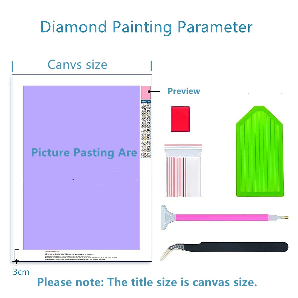 Ourtimfun 5D Diamond Painting Kits Abstract Angel Girl Full Drill Round Diamond Art Gems Stone Cross Stitch DIY Diamond Painting by Number Kits for Wall Decoration 14x14inch, Clear Ourtimfun