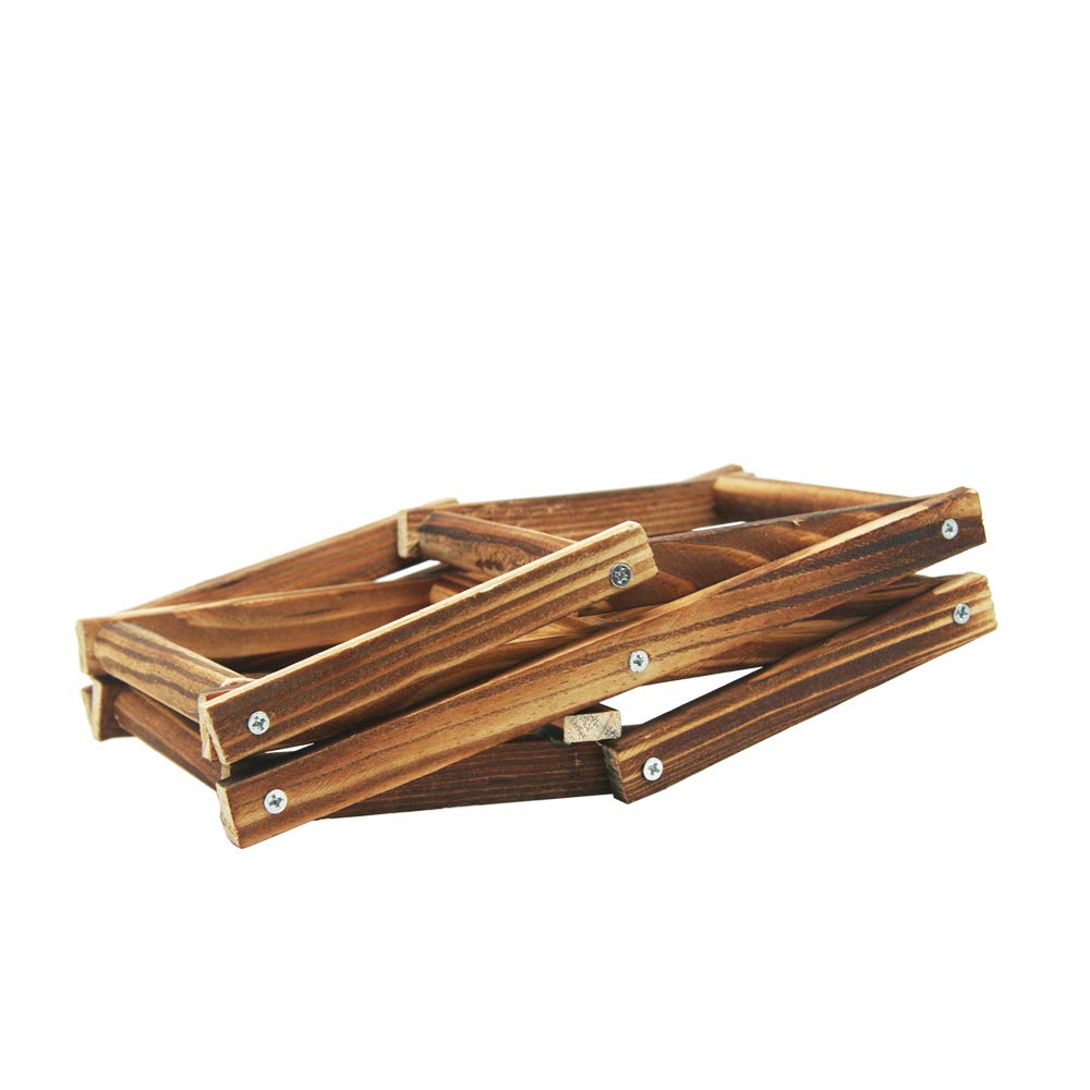 MUGLIO Foldable Wooden Wine Bottle Holder Free Standing Natural Wine Shelves for Pantry 2 Slots for 3 Bottles Wine Rack MUGLIO