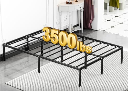 LEVELEVE Full Bed Frame Heavy Duty 14 Inch, Sturdy Metal Platform with Strong Bearing & Under Bed Storage, No Box Spring Needed, Easy Assembly, No Shake LEVELEVE