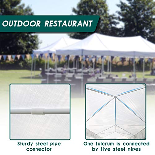 10'x30' White Outdoor Gazebo Canopy Tent Canopy Wedding Party Tent Waterproof Camping Gazebo BBQ Shelter Pavilion 8 Removable Walls -8 PayLessHere