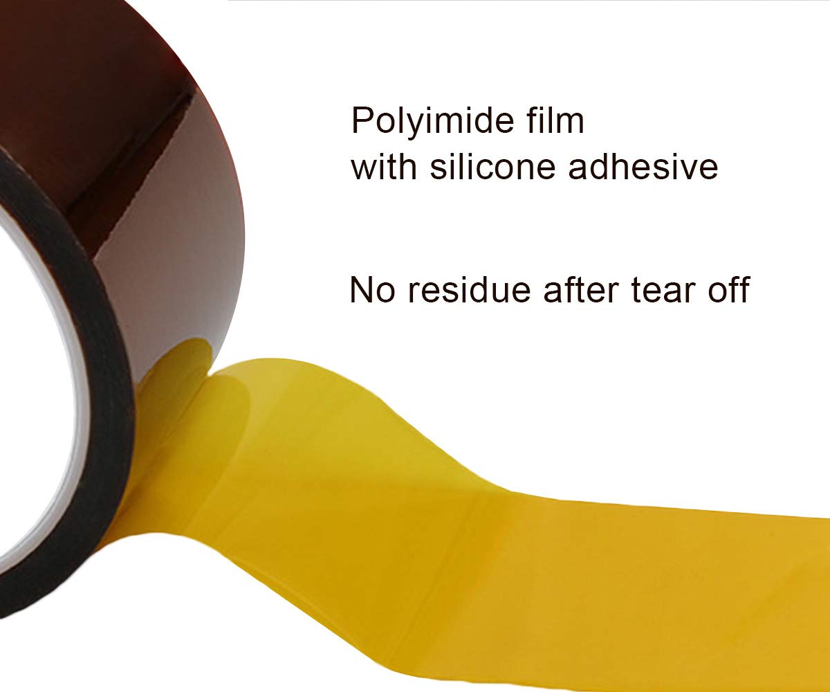 TAPEGO High Temperature Heat Resistant Tape for Heat Transfer 3D Printers High Temp Tape,Kapton Tape Electronics Polyimide Tape 1 inch 36yds TAPEGO