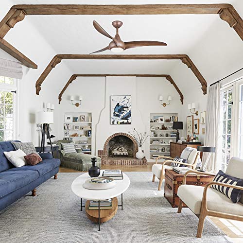 MINKA-AIRE F844-DK Light Wave 52 Inch Ceiling Fan with LED Light Kit, Brown Distressed Koa Finish MINKA-AIRE