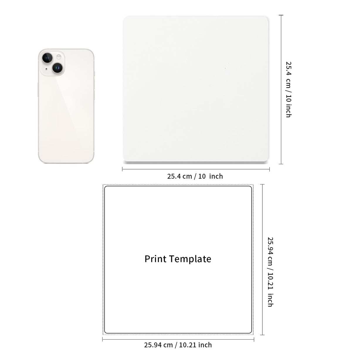 PYD Life 4 Pack Sublimation Photo Frame Home Decor Blanks 10" x 10" Square 0.6 Inch Thickness MDF Hardboard White Wall Hanging with Stand for Heat Press Machine Heat Transfer PYD Life