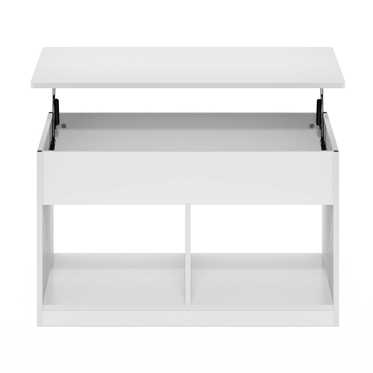 Furinno Jensen Living Room Lift Top Coffee Table with Hidden Compartment, Solid White Furinno