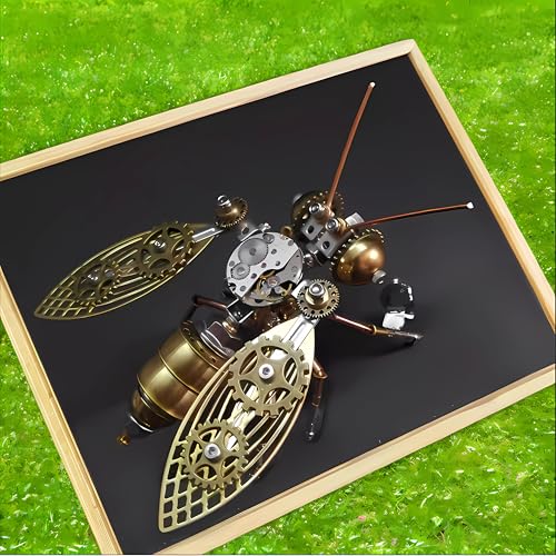 Mechanical Metal DIY 3D Bumblebee Model Kits Puzzle for Adults Insect Brass Puzzle Steampunk Electric Mechanical, Assembly DIY Gift Craft Hobby for Men (Bumblebee)