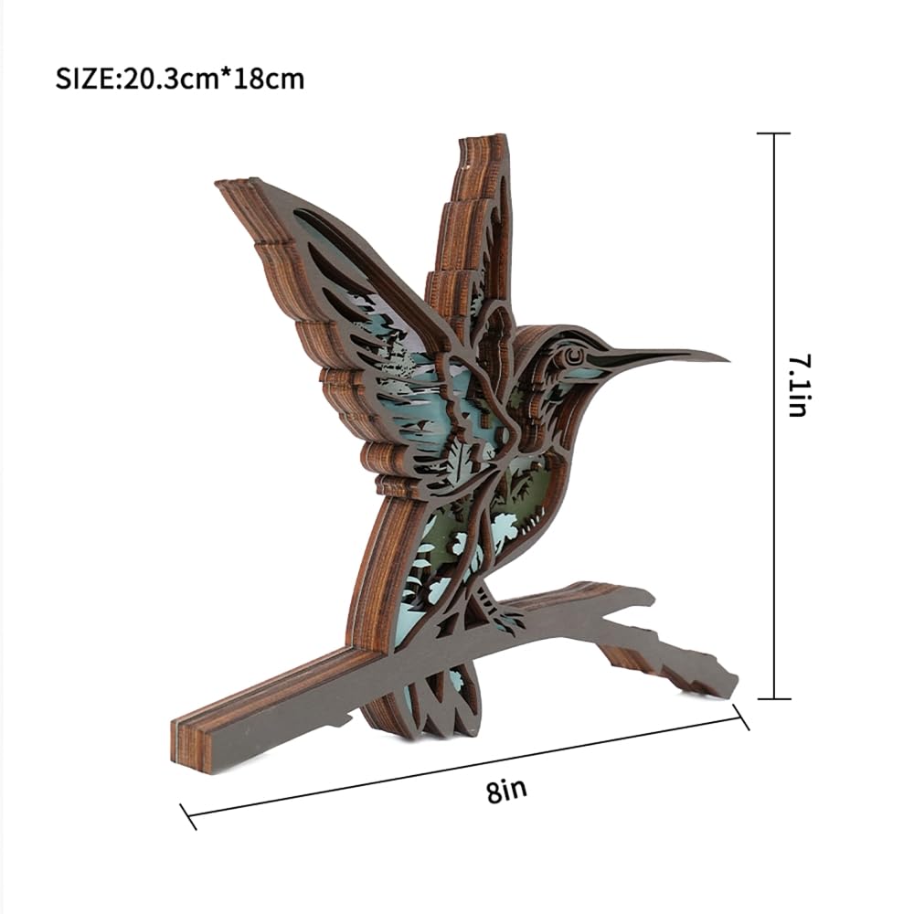 3D Wooden Animal Carving LED Night Light, Wood Carving Light, Modern Home Decoration, Decorative Tables, Cabinets, Living Rooms, Bedrooms, Offices, Farmhouses, Bookshelves, Perfect Holiday Gifts Tivisiy