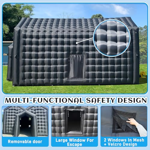 23x16.5x12 FT Inflatable Nightclub,Large Black Inflatable Club Party Tent for Adults with Blower,Inflatable Night Club for Event Party Exhibition Wedding Business Yiersanwin
