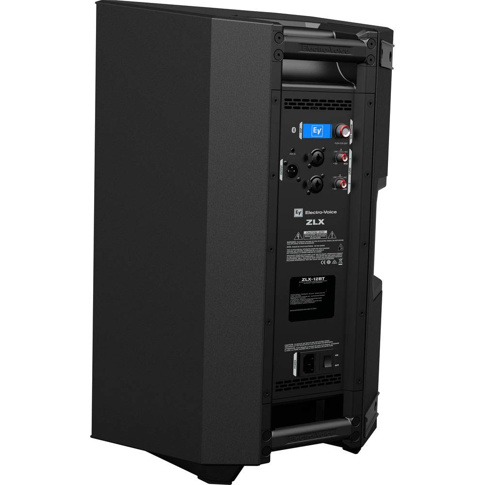 Electro-Voice ZLX-12BT 12" 2-Way 1000W Bluetooth Powered Loudspeaker (Black) with Steel Speaker Stand, Stand Bag 51"& XLR Cable Bundle Electro-Voice