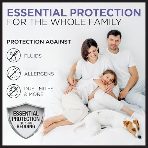 Protect-A-Bed Essential Mattress Protector King, Dust Mite Resistant, Noiseless and Odor-Resistant Mattress Cover, 100% Waterproof Top, Machine Washable, Fits 11"-18" Mattresses Protect-A-Bed