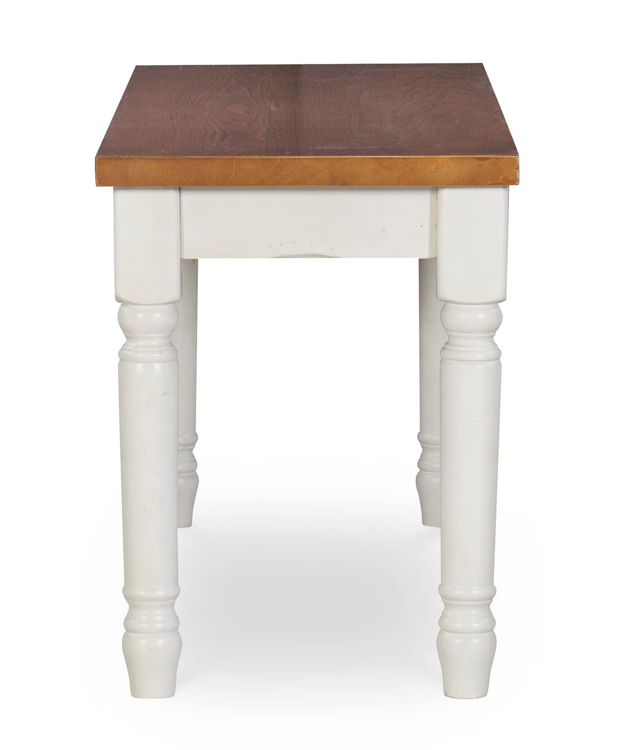 Powell Backless Dining Wood Top Willow Bench, White & Honey Brown Powell