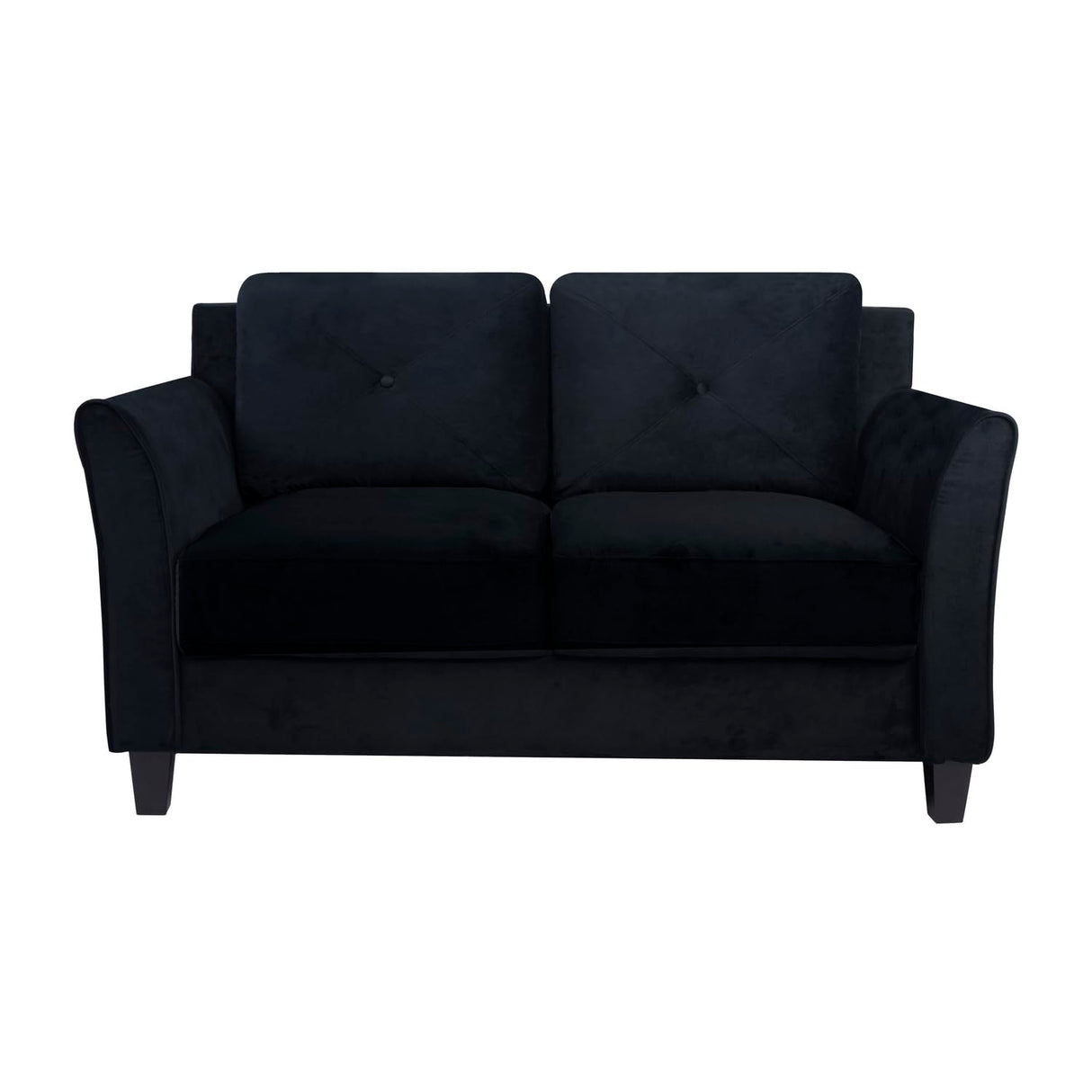 Naomi Home Modern Button Tufted Loveseat Black Black Naomi Home