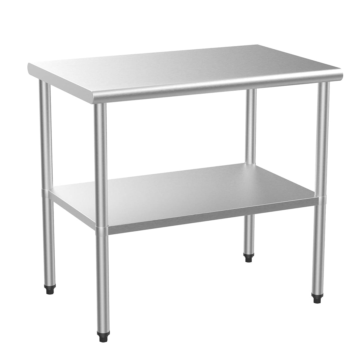 ROVSUN 36'' x 24'' Stainless Steel Table for Prep & Work,Commercial Worktables & Workstations,Heavy Duty Metal Table with Adjustable UnderShelf for Kitchen Restaurant,Home,Hotel,Outdoor ROVSUN