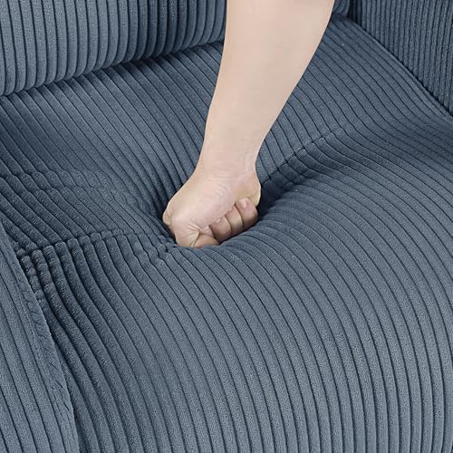 Lexicon Power Lift Recliner Chair for Elderly with Remote Control, Gentle Lift Motion, Side Pocket Armrest, Corduroy Upholstered Electric Recliner for Living Room/Bedroom, Easy Assembly, Midnight Blue