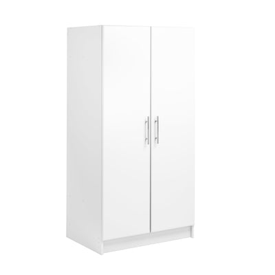 Prepac Armoir, Elite 32"W x 65"H x 24.5"D White Wardrobe Closet & Cabinet - Functional Clothes Storage with Hanging Rail, Armoire Wardrobe