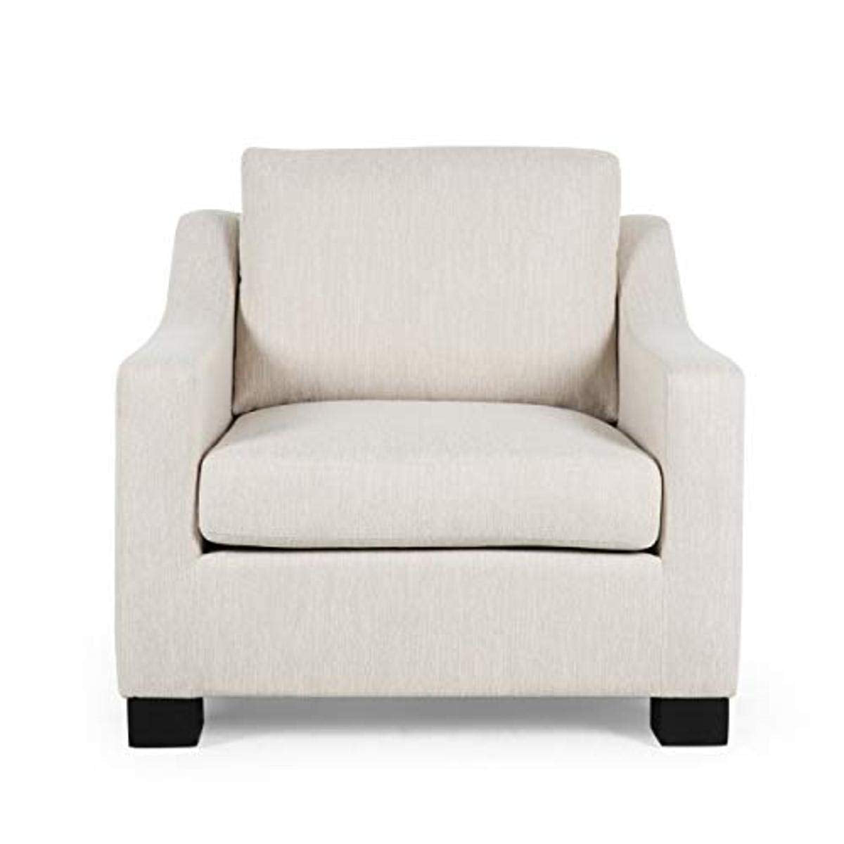 Christopher Knight Home Wesley Contemporary Fabric Club Chair, Beige, Dark Brown 33.5D x 33.75W x 32H Inch Christopher Knight Home
