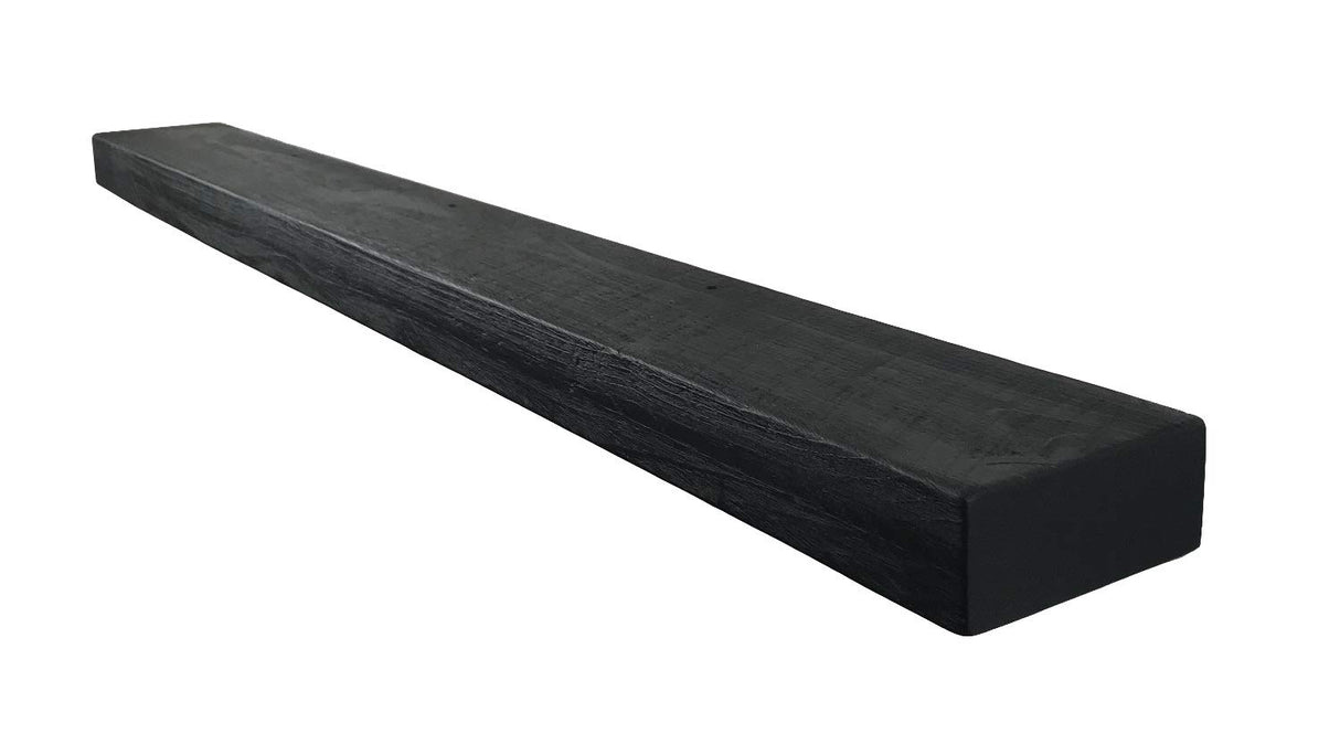 Joel's Antiques - 60 Inch Wooden Floating Shelves for Wall - Made of Natural Wood - Long Heavy Duty Rustic Fireplace Mantel & Book Shelf - Perfect for Living Room - Black 60x7x3 in joelsantiques