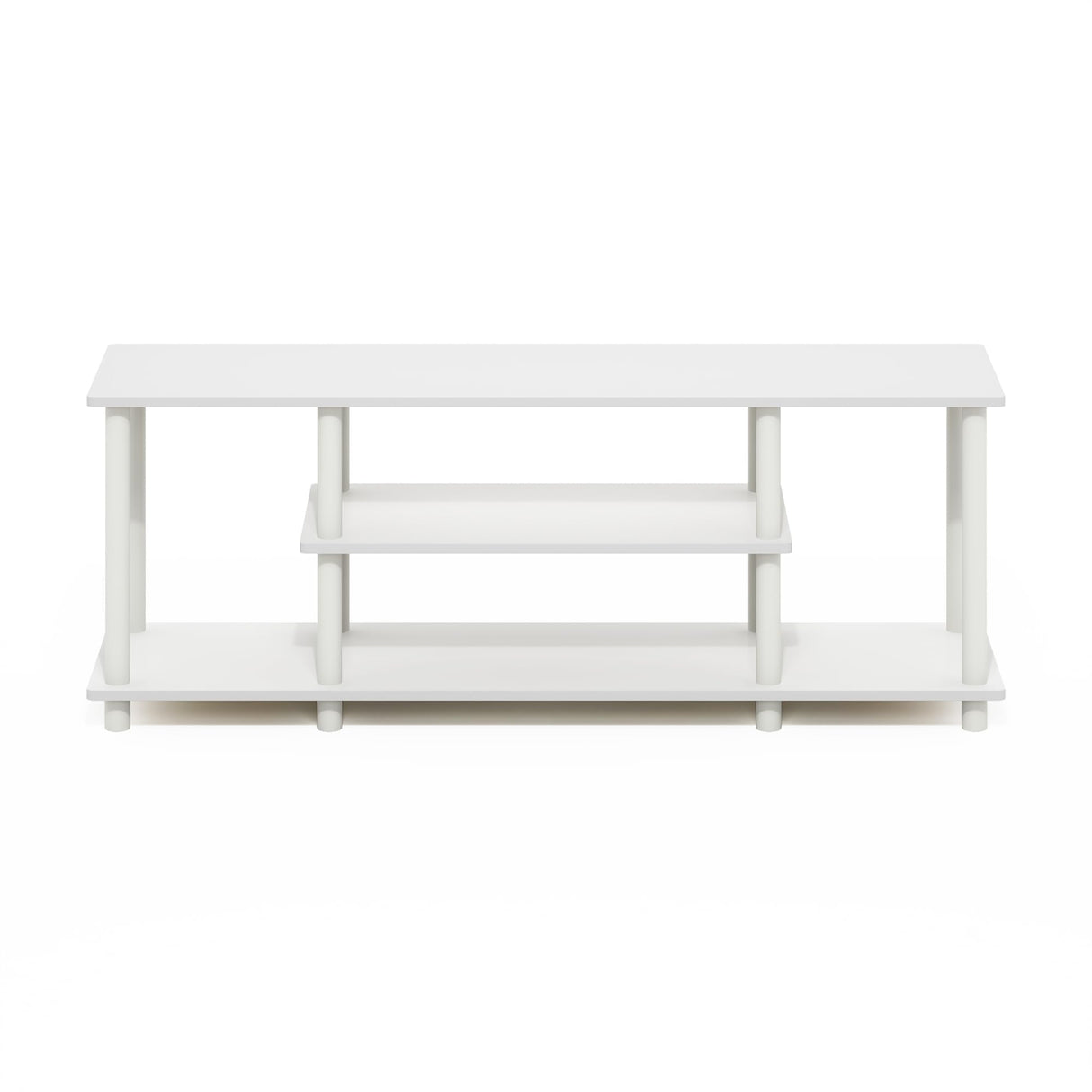 Furinno Turn-N-Tube No Tools 3D 3-Tier Entertainment TV Stands, White/White Furinno