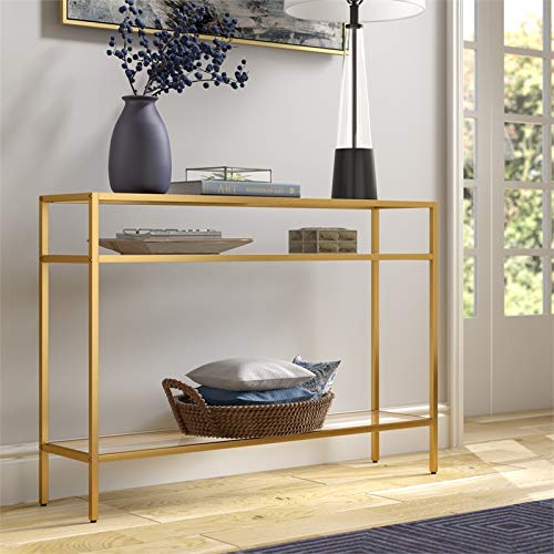 Siviline 42'' Wide Rectangular Console Table in Brass Henn&Hart
