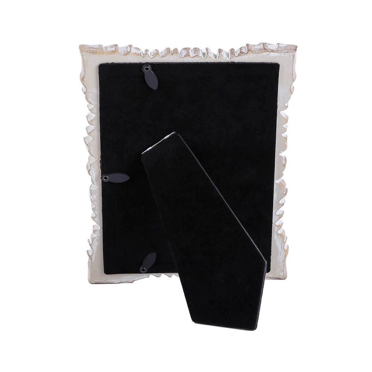 NIKKY HOME Farmhouse Boho Style Floral Picture Frame 4x6 Rustic Resin Photo Frame with Distressed White Finish, High Definition Glass for Table Top Display NIKKY HOME