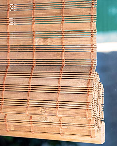 Chicology Cordless Bamboo Roman Blinds - Squirrel Colour, 27"W x 64"H CHICOLOGY