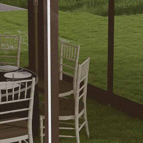 Outsunny 12' x 12' Pop Up Canopy Tent with Netting and Carry Bag, Instant Sun Shelter with 137 sq.ft Shade, Tents for Parties, Height Adjustable, for Outdoor, Garden, Patio, Dark Brown Outsunny