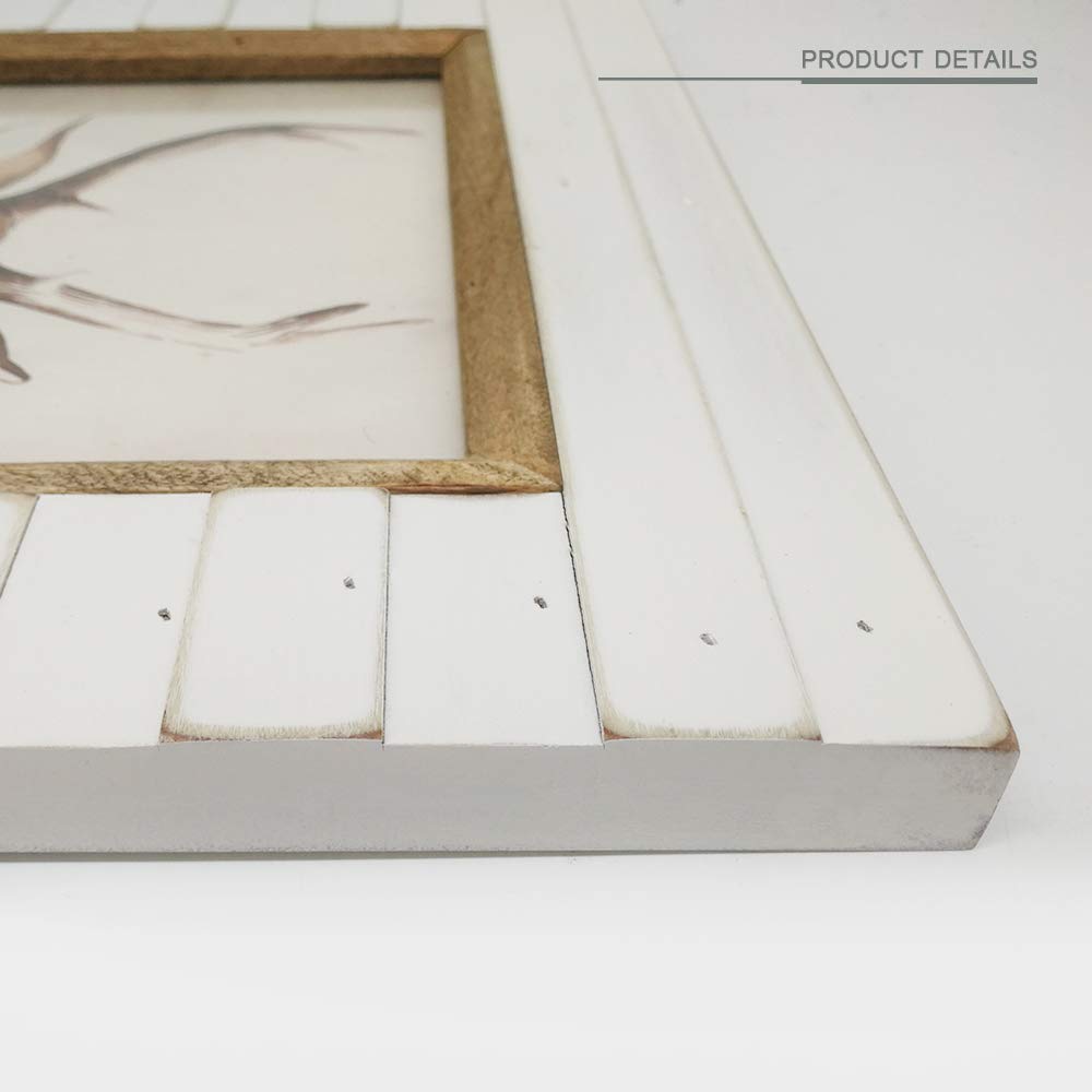 icheesday 8x10 Wooden Picture Frame Rustic Distressed White Photo Frame with Glass Cover Ready to Table Top and Wall Mounting icheesday