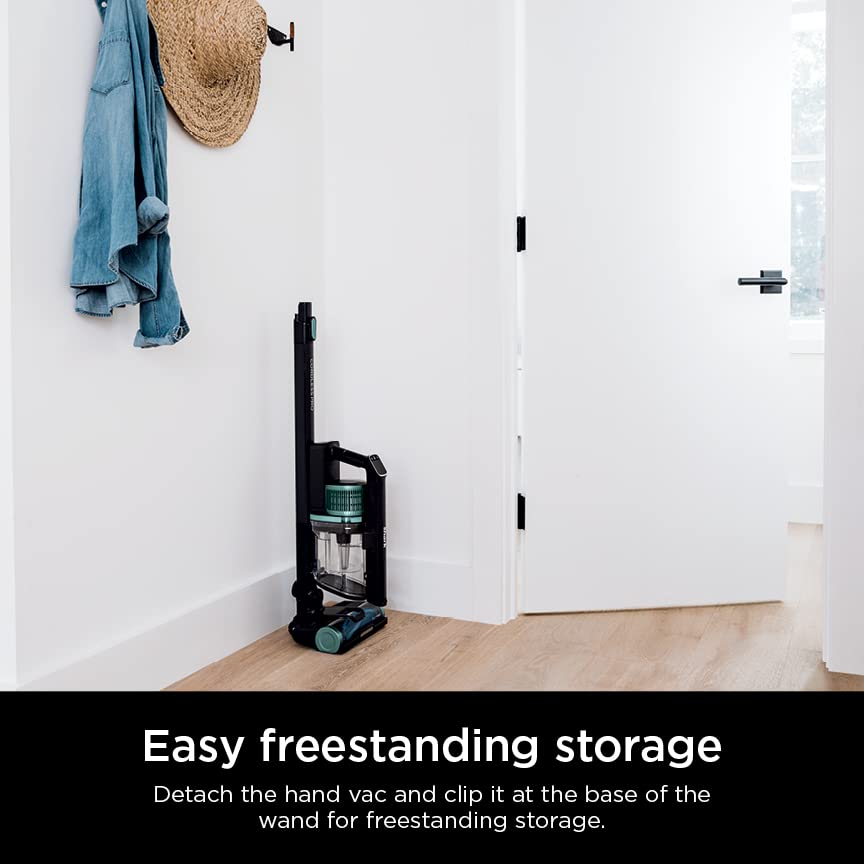 Shark IZ631H Cordless Pro Vacuum with PowerFins and Self-Cleaning Brushroll, Includes Upholstery Tool & Crevice Tool, Up To 60 Minute Runtime, HEPA Filtration, Cordless Vacuum, Dark Grey/Mojito Shark