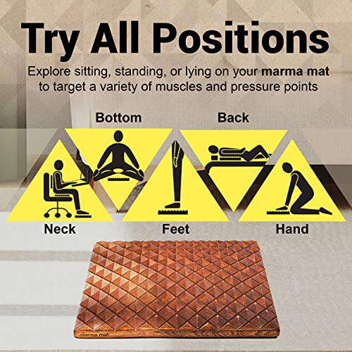 Premium Mahogany Wood Acupressure Mat for Pain Relief, Neuroplasticity and Relaxation | Made in USA, 9.5” W x 11” L x 1.5” H ACUWISE